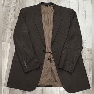 46L Men's Jos. A. Bank Signature Blazer Brown 100% Wool 2 Button Sport Coat